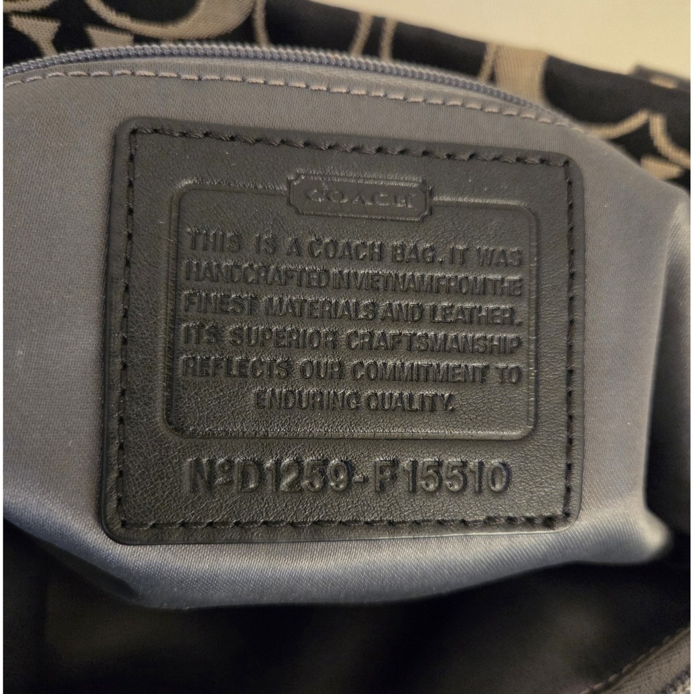 COACH VINTAGE Ashley Carryall Sateen Pleated Signature Bag - Black F15510 - Picture 9 of 9